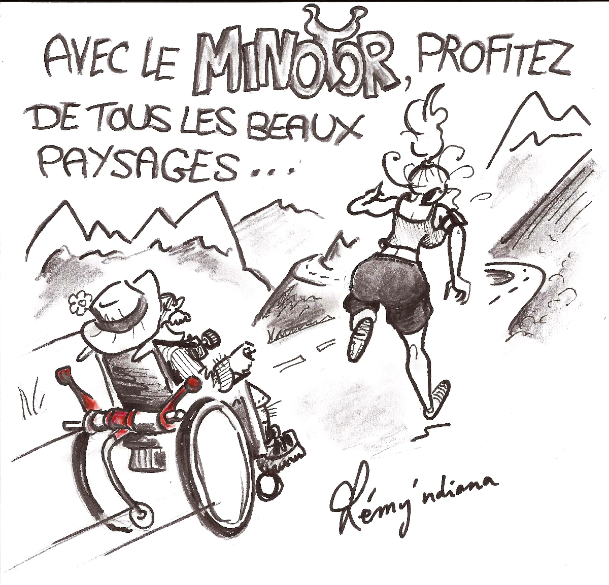 Illustration mai Motorisation légère fauteuil roulant manuel assistance mobilité