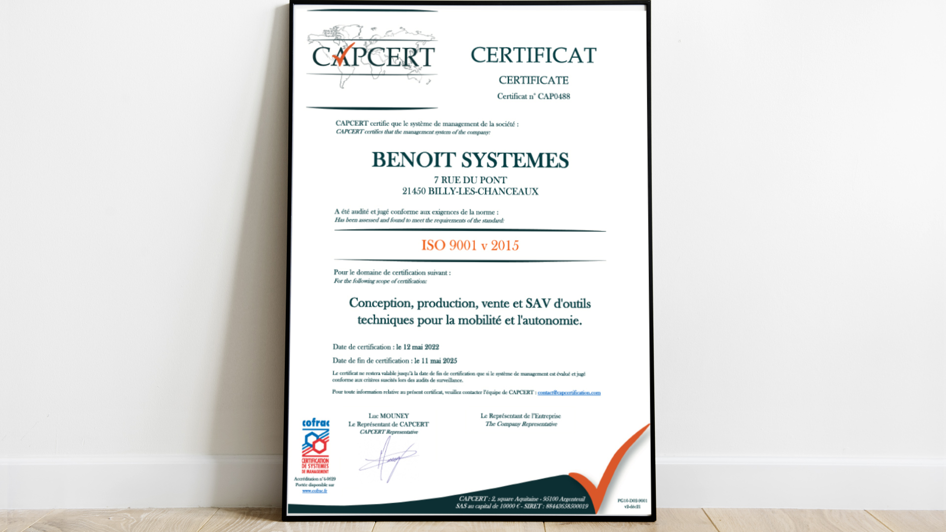 BENOIT SYSTÈMES OBTIENT LES CERTIFICATIONS ISO 9001 :2015 ET ISO 14001 :2015